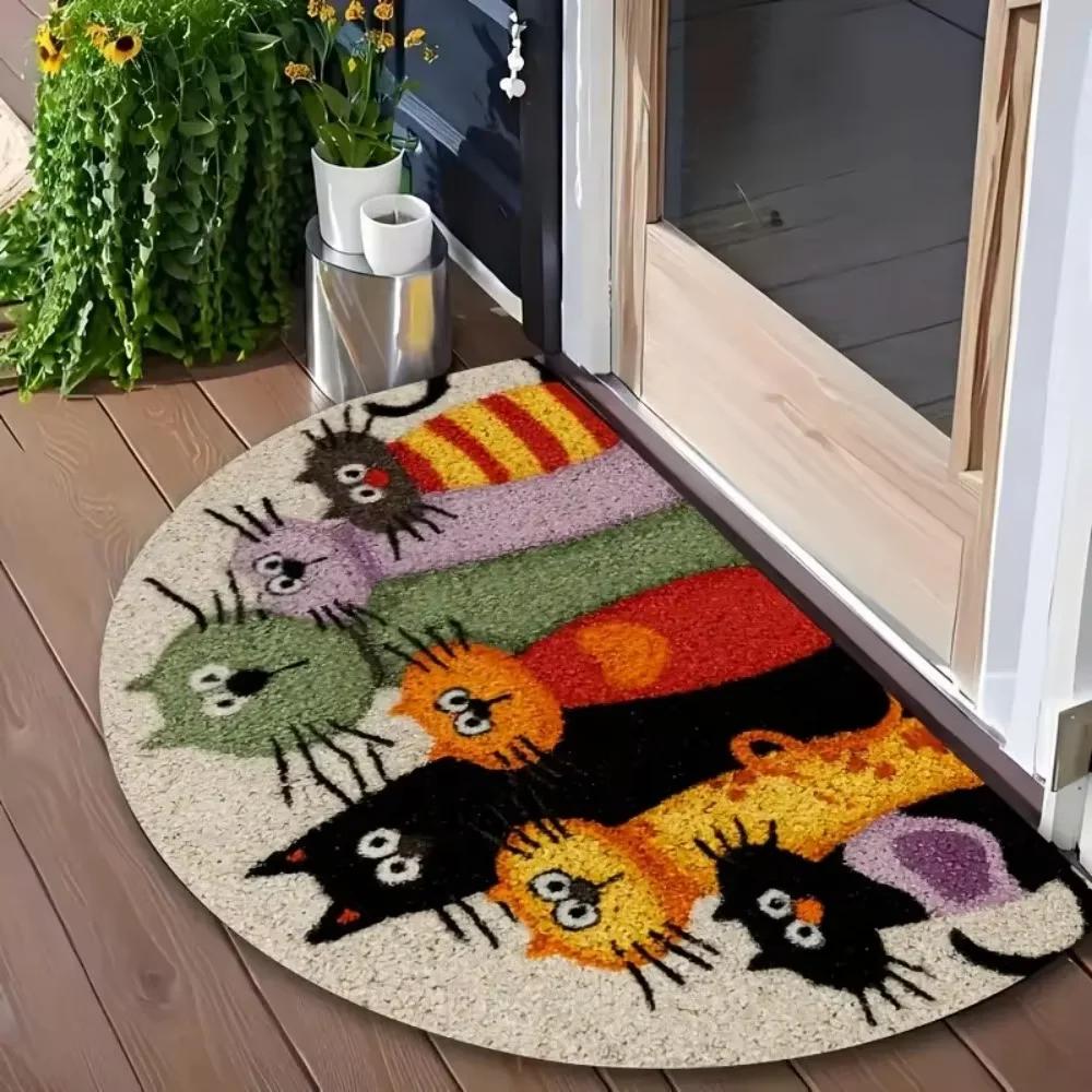 

4*60cm Cartoon Kitten Family Carpet Colorful Welcome Mat Stain-Resistant Doormat Rug For Bedroom Carpet For Live Room Home Decor 40X60CM (1.3X2FT