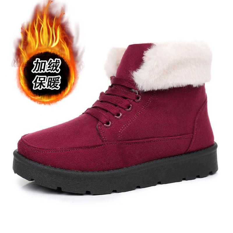 Snow boots, piled and thickened large cotton shoes, new thick-soled high-top Sangpo cotton boots in winter
