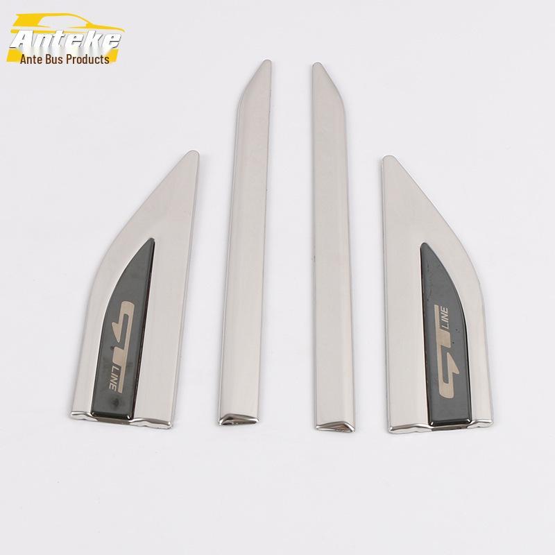 Fits '19 K3: Stainless Steel Fender Side Marker Trim Stickers - Car Accessories