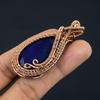 Blue Sapphire Pendant, Handmade Gemstone Pendant, 999 Copper Wire Wrapped Pendant Antique Jewelry, For Engagement Gift