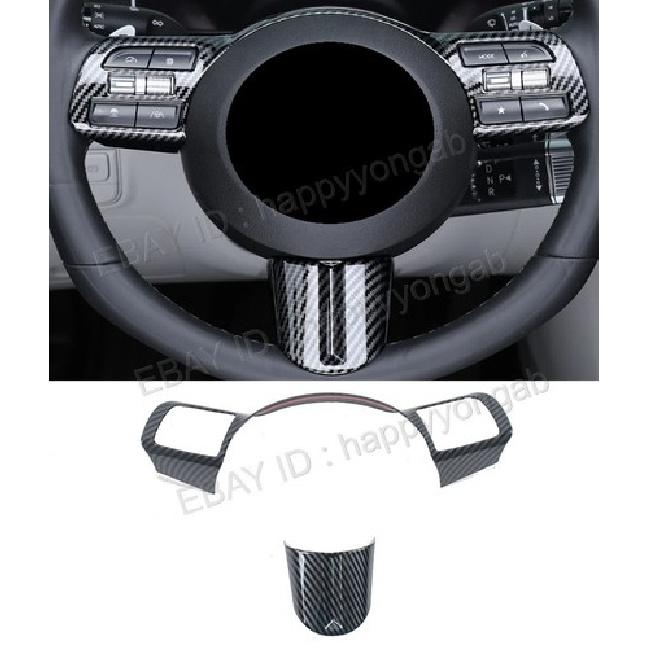 ABS Inner Steering Wheel Cover Trim For 2024-2025 Hyundai Sonata Carbon Fiber