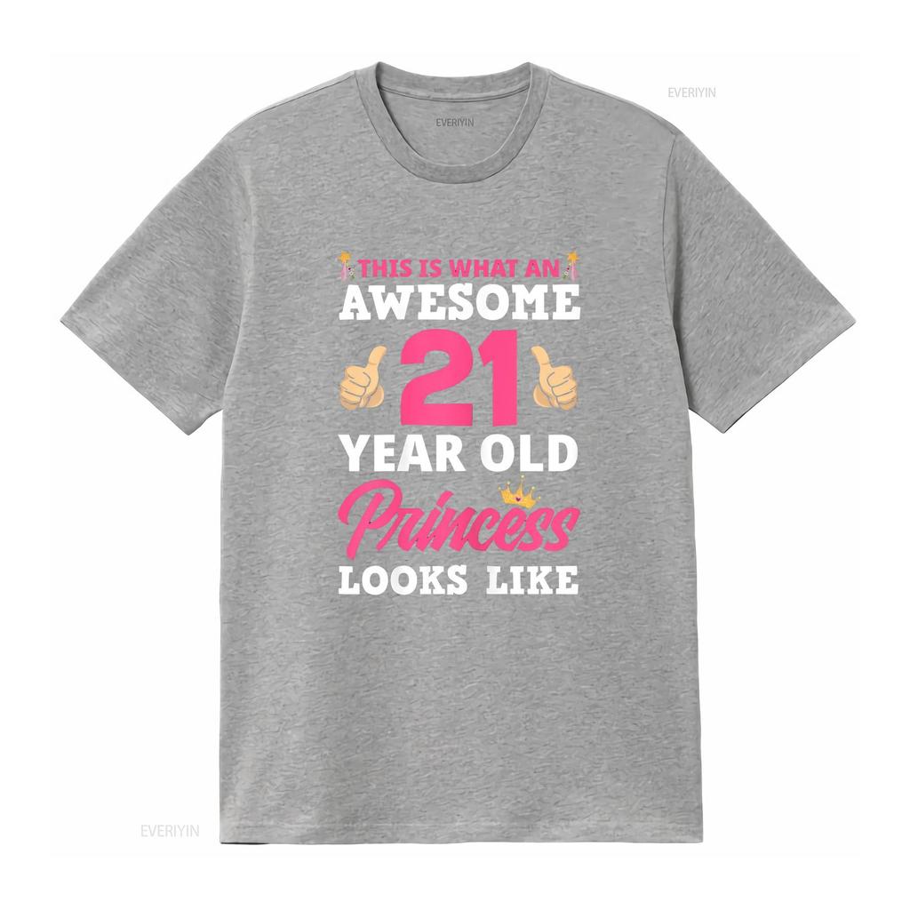 21st Birthday Women Funny 21 Years Old Girls T Shirt Vintage Washed Versatile Comfortable Streetwear Slightly Soft Fashion