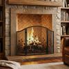 OMCOM Fireplace Screen, 3-Piece Foldable Fireplace Guard 122 X 75 Cm
