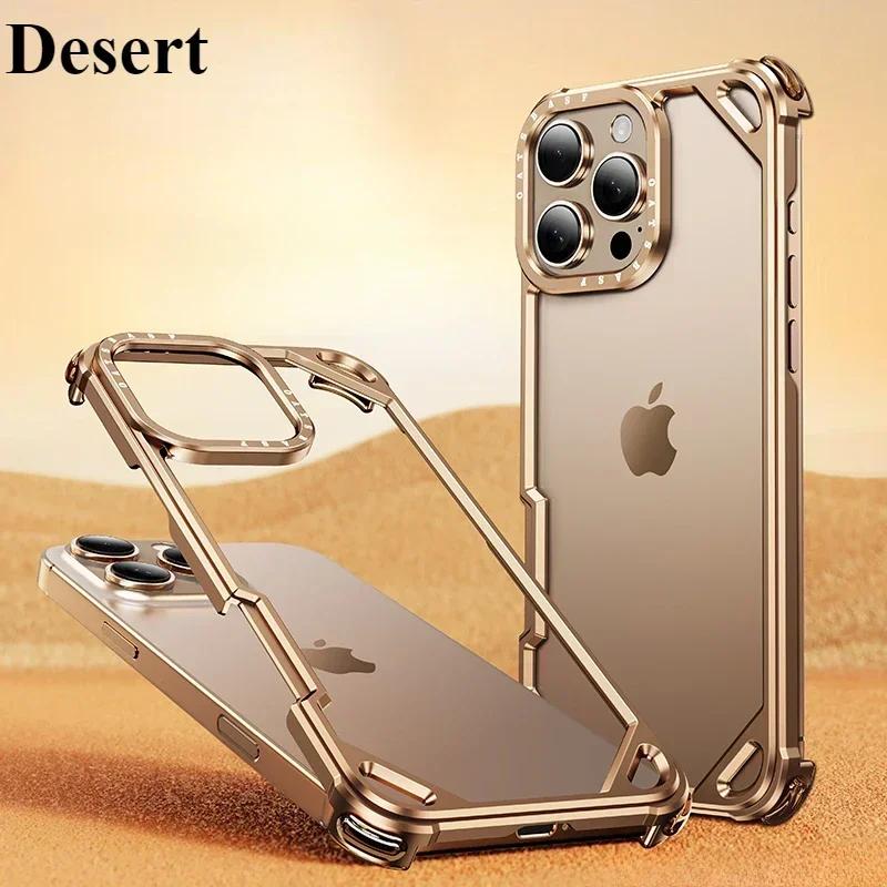 

Oatsbasf Металлическая безрамочная чехол-накладка для iPhone 17 Air/17 16 15 Pro/Pro Max Ультратонкий чехол Magsafe с воздушной подушкой Ударопрочный iPhone Air пустынный