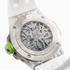 MINBER Automatic Skeleton Waterproof Sports Automatic Mechanical Stainless Suitable for Casual and Business White Men's Watch, Dial, Watch, Movement,