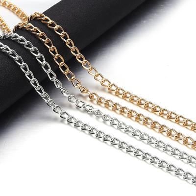 5 Yards/Roll Golden Silver Color Aluminium Twist Chains O-Shaped Chain for DIY Bracelet Necklace Jewelry Making Bag Accessories