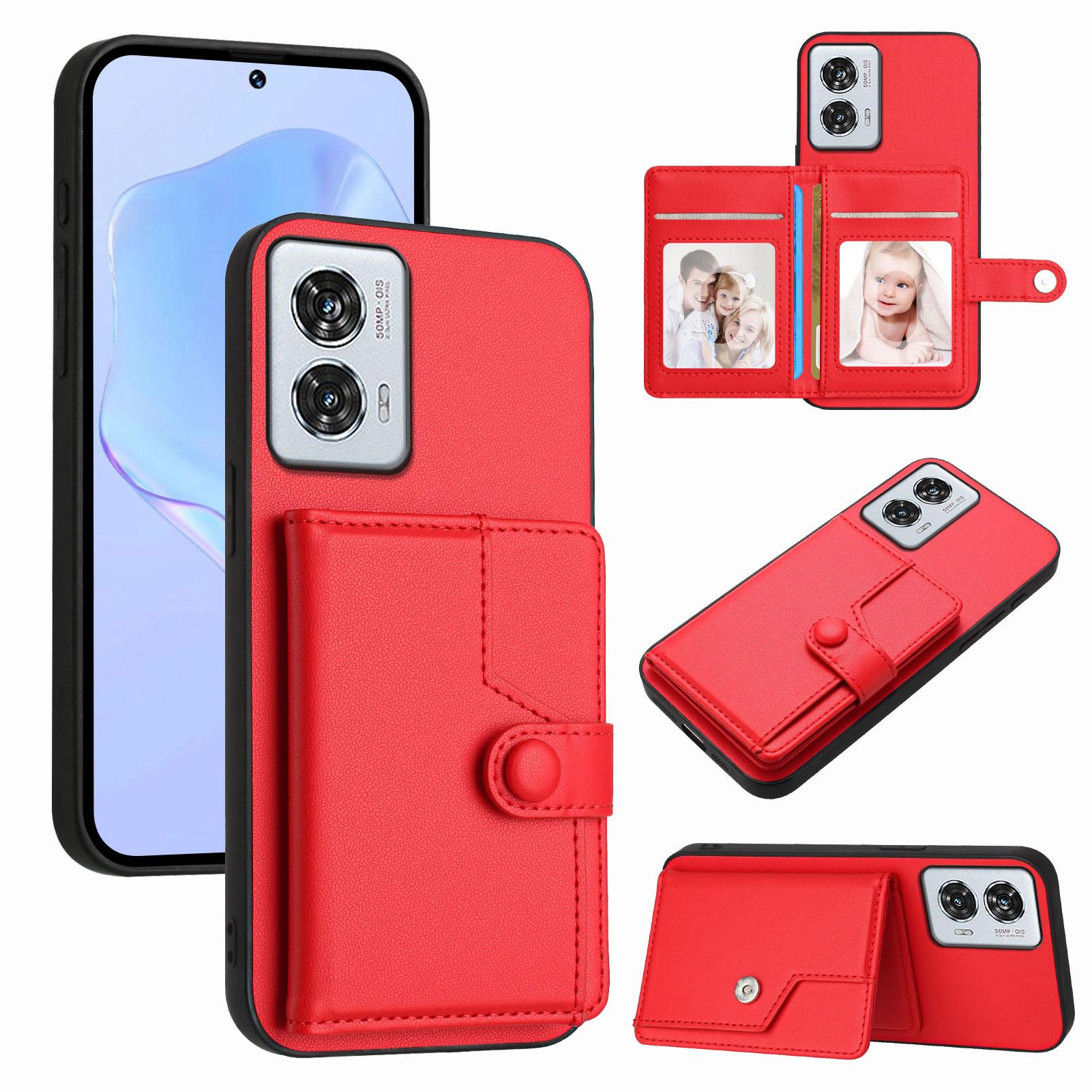 

Чехол для Motorola Edge 50 Fusion 5G с блокировкой RFID, держателем для карт, подставкой, задняя крышка телефона из ТПУ + ПУ кожи C