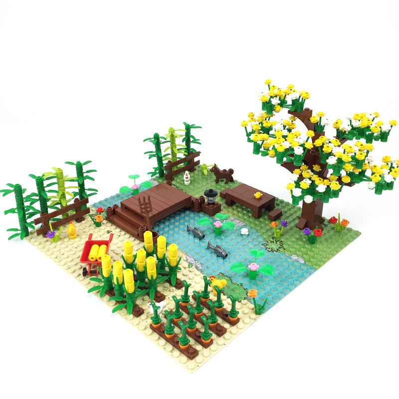 MOC Pastoral Landscape Outdoor Farm Scene Building Blocks Children's Toys