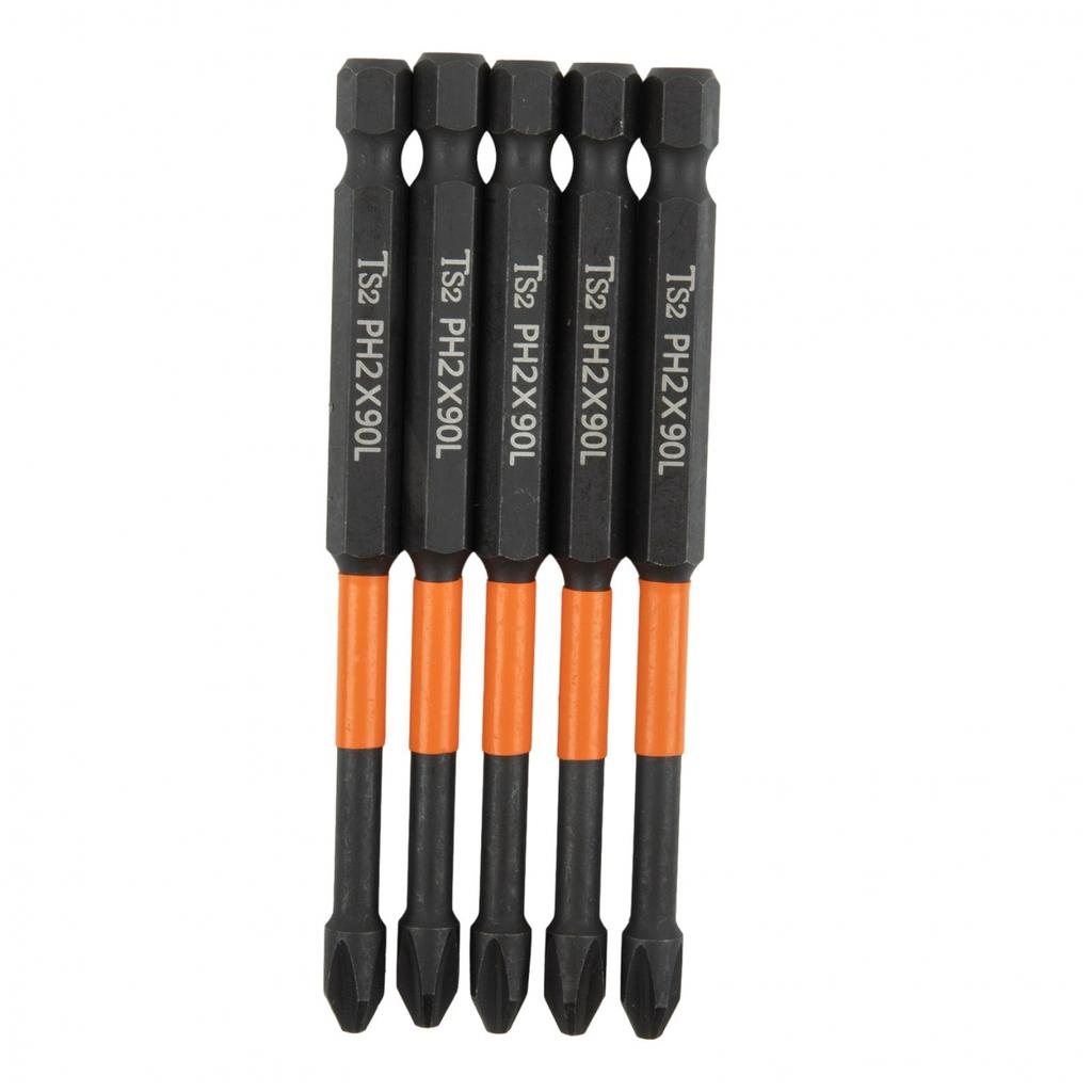 25-150mm Screwdriver Bit 5 Pcs Black Cross Screwdriver
