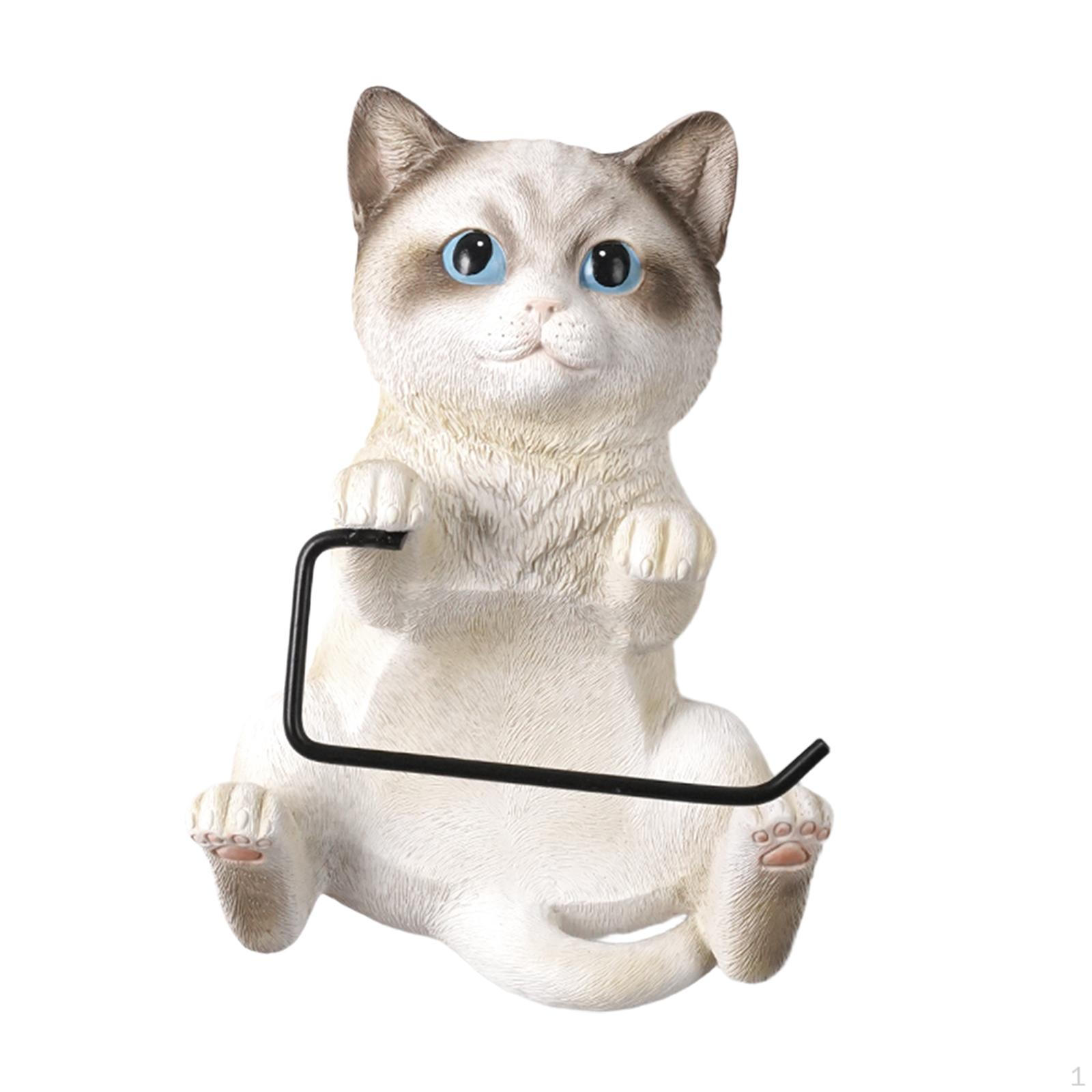 

Милый держатель рулона туалетной бумаги в виде кошки, декор для хранения в ванной комнате, диспенсер, забавная салфетка для белый