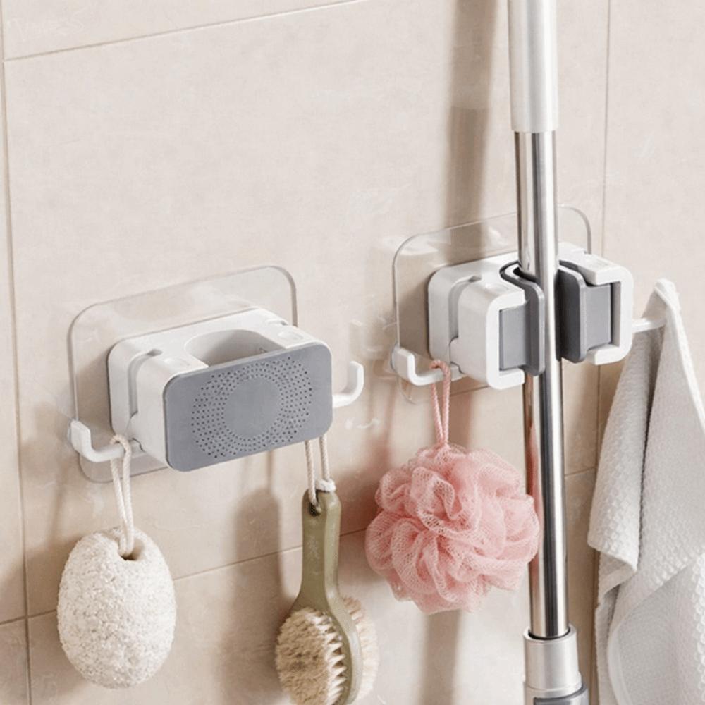 Wall Mounted Brush Broom Hanger Waterproof Mop Clip Practical Mop Broom Holder  Garden