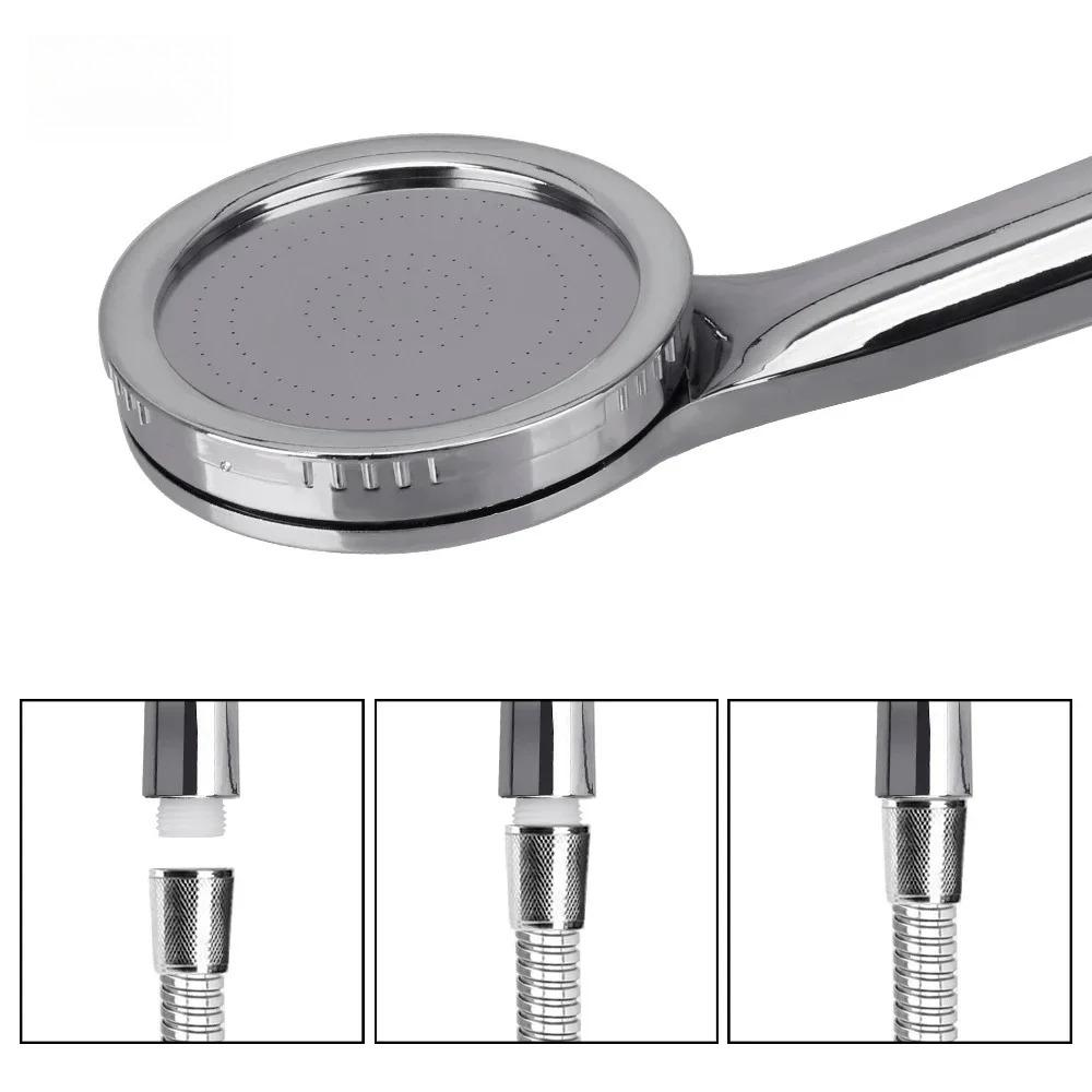 1pc High Pressure Rainfall Shower Head, Chrome Water Saving & Pressurized Spray Nozzle for Bathroom, Showerhead Rain Shower