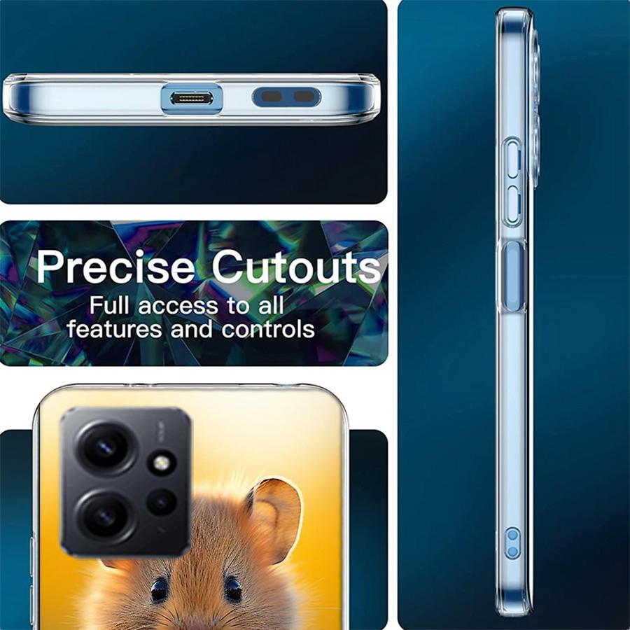 Hamster Portrait Phone Case For Redmi 12 13C 12C 15C 9 10 10C Note 13 Pro Plus 14 15 Pro 9T 9C 9A TPU Soft Cover Clear Cell Case