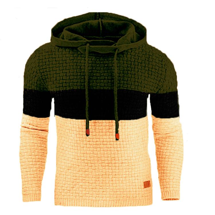 New Autumn and Winter Men's Jacquard Sweatshirt Long-sleeved Hoodie Warm-color Hooded Sweatshirt Jacket