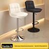 Modern Minimalist Wrought Iron Bar Stool with Backrest