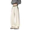 American Street Style Straight-Leg Pants for Men, Autumn and Winter Trendy Brand Color-Blocking Versatile Sports Fleece-Lined Casual Long Pants