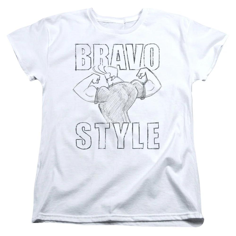 

Johnny Bravo Bravo Style Womens T Shirt White 3XL