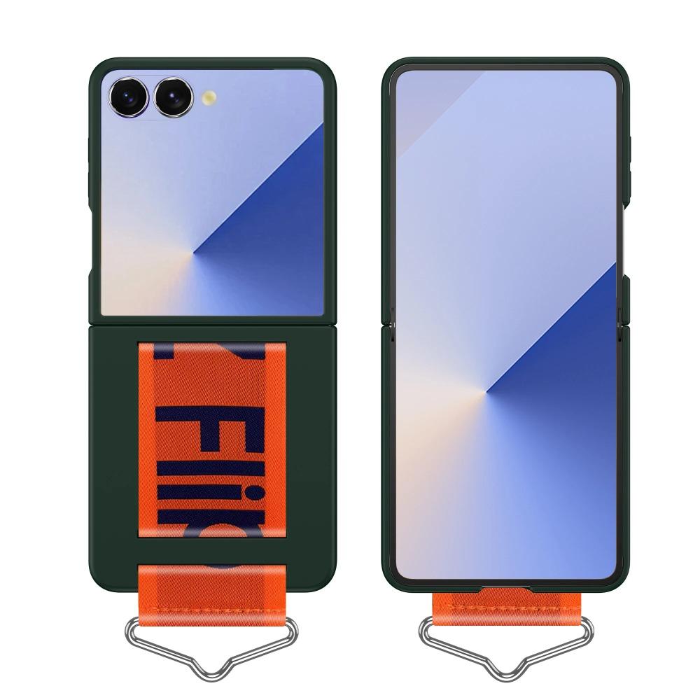 Hochwertige, ultra-dünne Handyhülle mit Hautgefühl für Samsung Galaxy Z Flip7 Flip6 Flip5 Flip4 5G, mit Armband und Ring, Schutzhülle