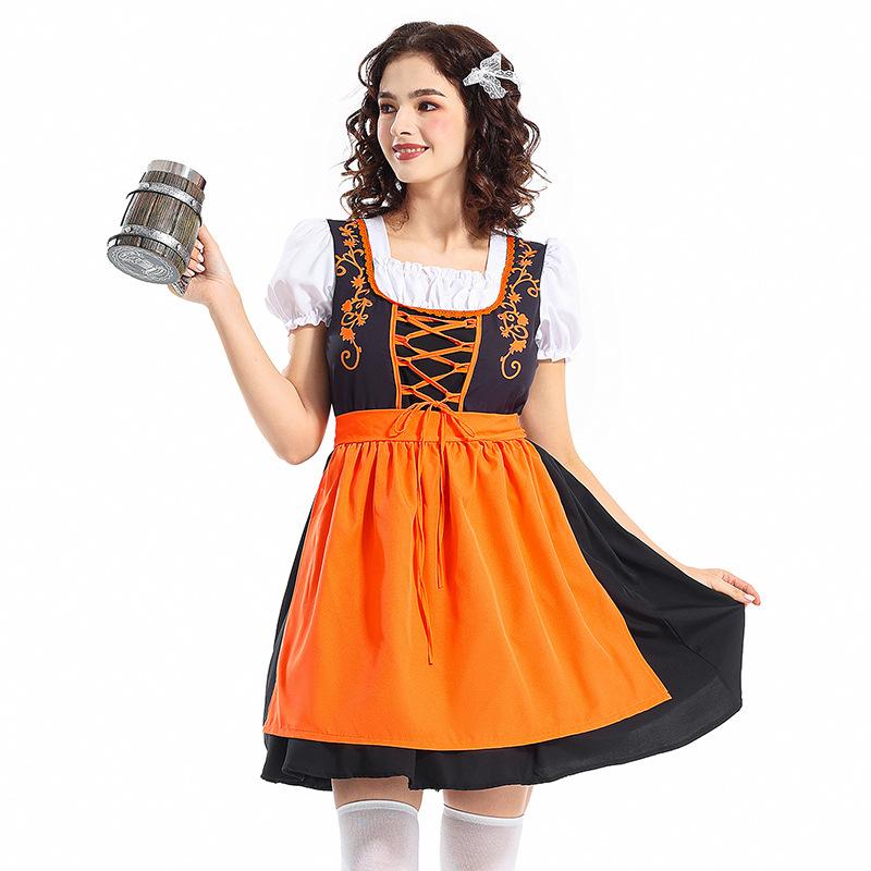 Festival Performance Carnival Costume Four Color Oktoberfest Outfit Parent Child Short Skirt Set