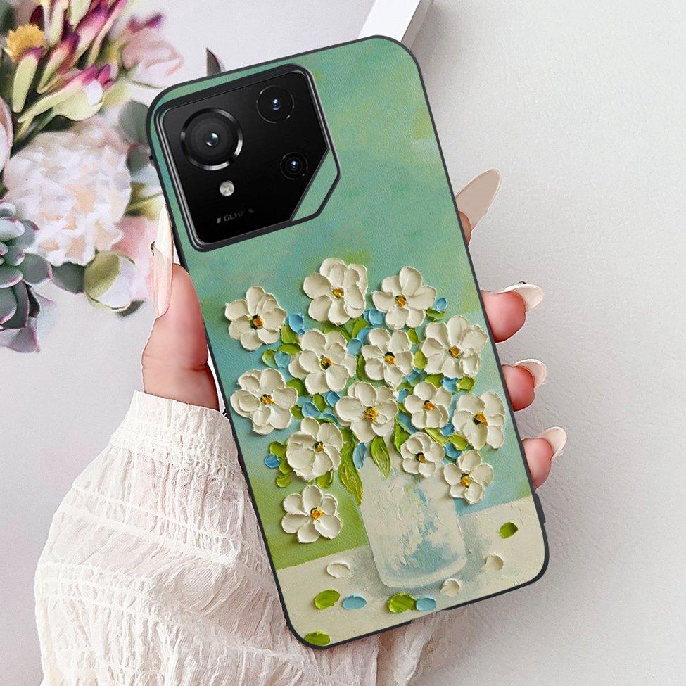 For Asus ROG Phone 9 Pro Back Cover For Asus ROG Phone 9 Case Silicone Cute Cat Luxury Love Funny Painted Shockproof Bumper