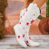 Fashion 6CM Western Women Boots Autumn Winter Fashion Chunky Heeled Cowboy Boots Vintage Style Country Western Cowgirl High Heels Boots