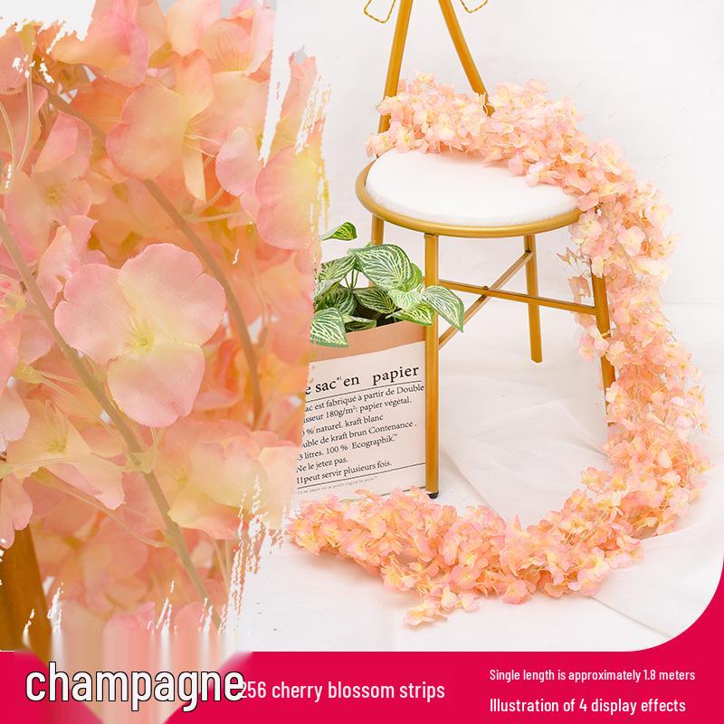 Artificial Rose Vine Ceiling Decor with Rattan for Living Room and AC Pipe Cover