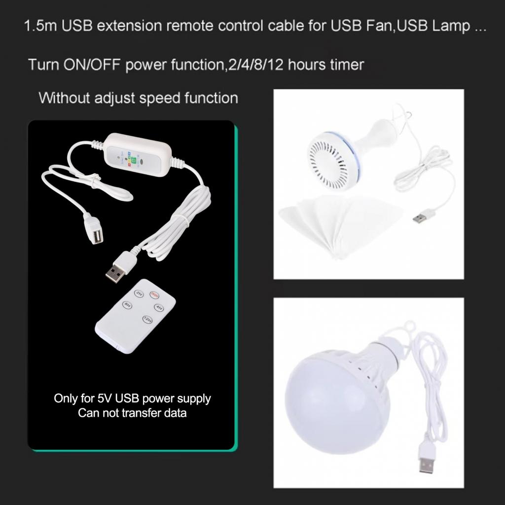 For USB Timing Cable with Remote for Flexible Lighting and Fan Control