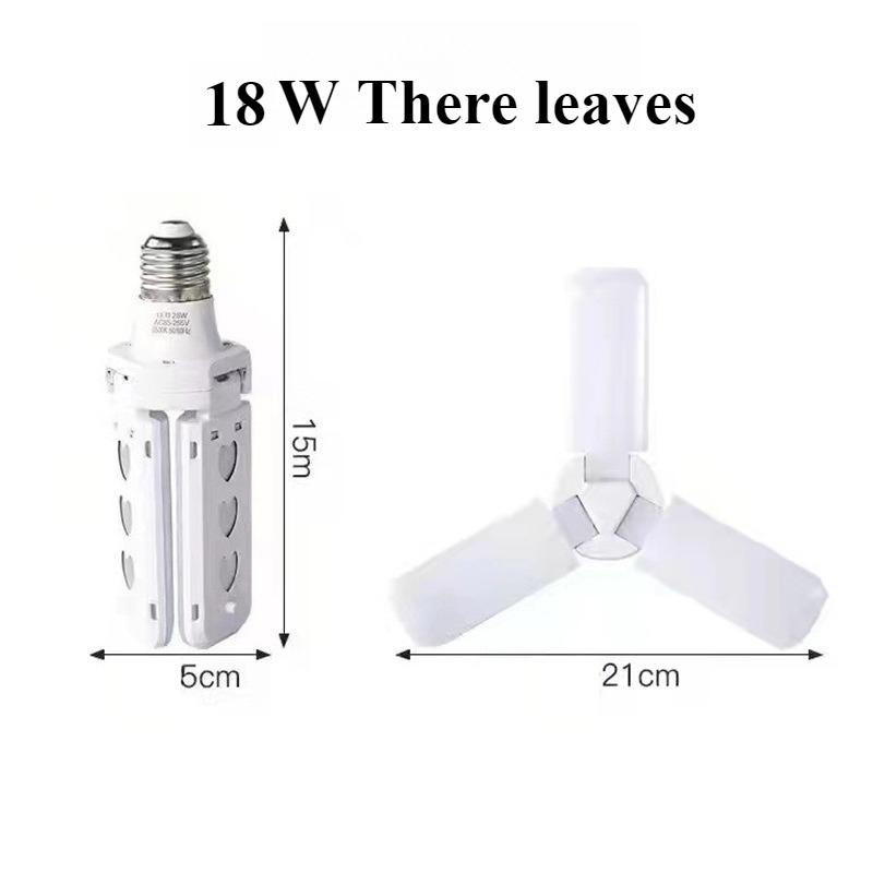 

Светодиодная складная лампа для гаража E27 с винтовым цоколем, широким диапазоном напряжения, высокой мощностью, высокой яркостью и постоянным током, лампа-летающая тарелка Three leaves 18W