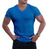 Men's V-Neck Solid Color Short-Sleeve Summer Sports & Casual Shirt