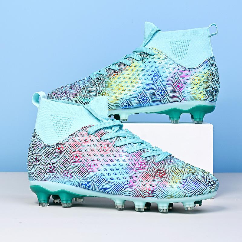 Football Shoes Men's High Top Adult Grass Training Spikes Youth Student Game Football Shoes