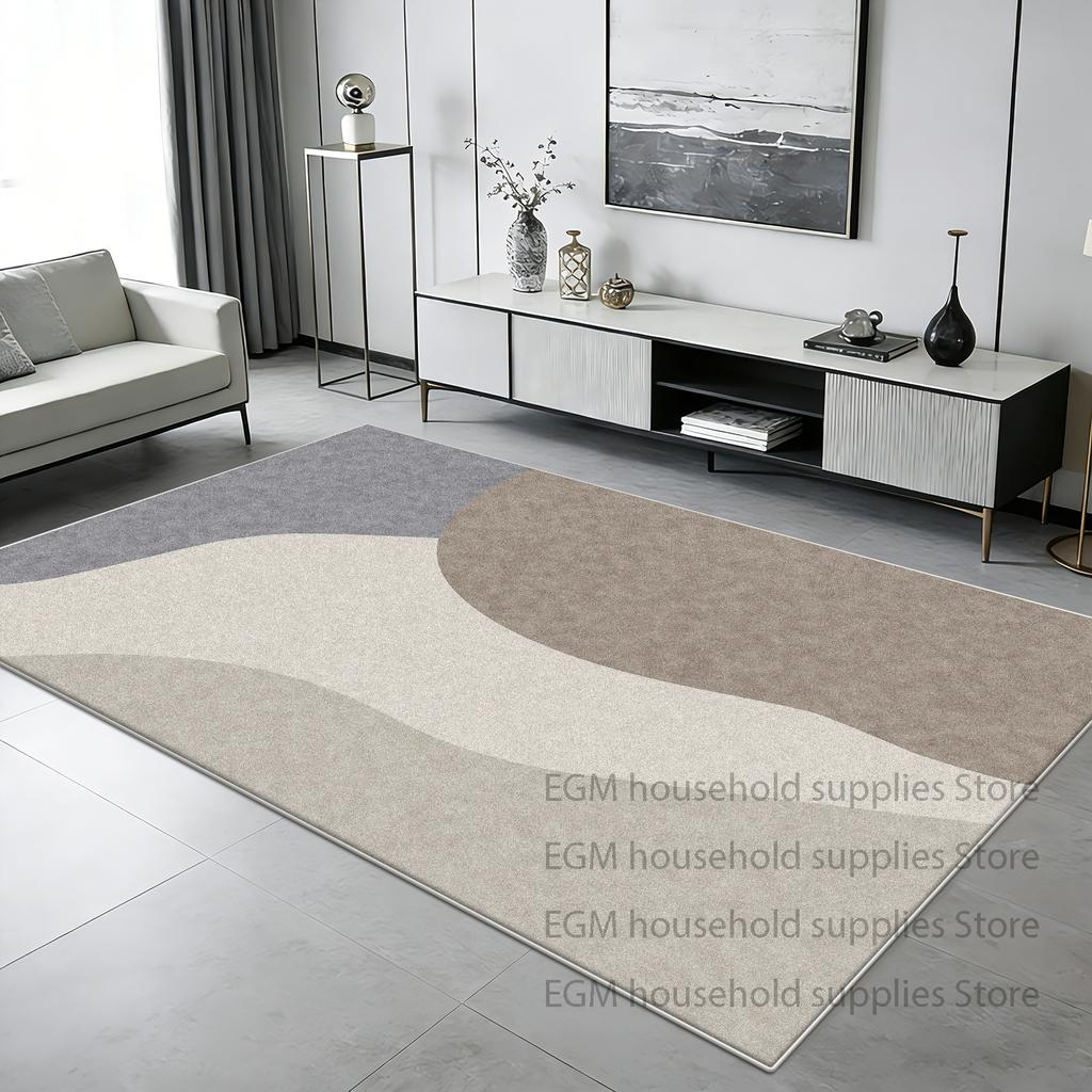 Nordic Striped Black Carpet Modern Living Room Decoration Large Area Rugs Soft Non-slip Washable Floor Mat for Bedroom Bedside