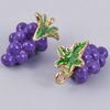 5pcs Three-Dimensional Enamel Fruit Charm Grape Peach Watermelon Alloy Oil Drop Charms For Jewelry Making Supplies DIY Earrings