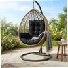 Egg Chair Cushion Replacement Thick & Soft Swing Chair Cushion with Stain Resistant Fabric for Indoor Outdoor Hanging Chairs Black