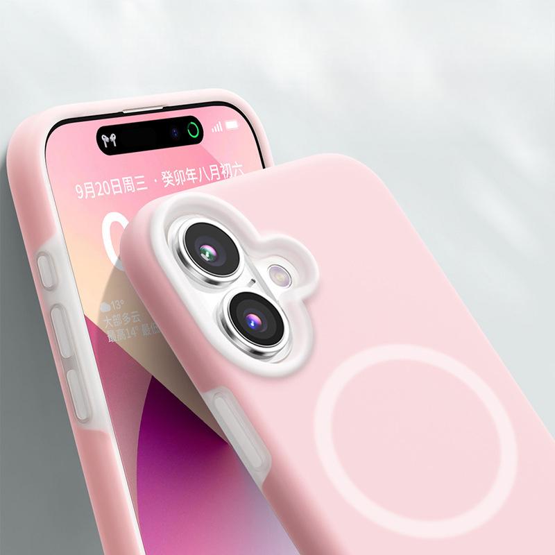 

Подходит для iPhone 16 Чехол для мобильного телефона Macaron Magnetic Liquid Silicone Jelly Apple 15 Anti-fall All-inclusive 14 Мягкий чехол iPhone16Pro