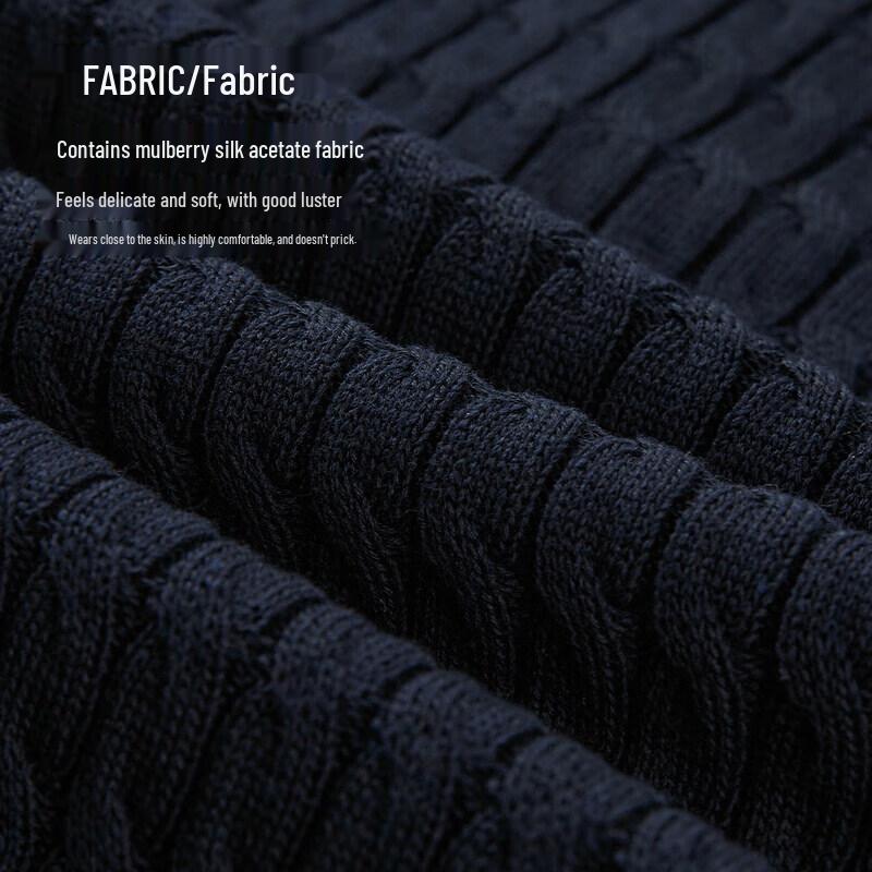 HLA Women's Polo Collar Cable Knit Short-Sleeve Sweater