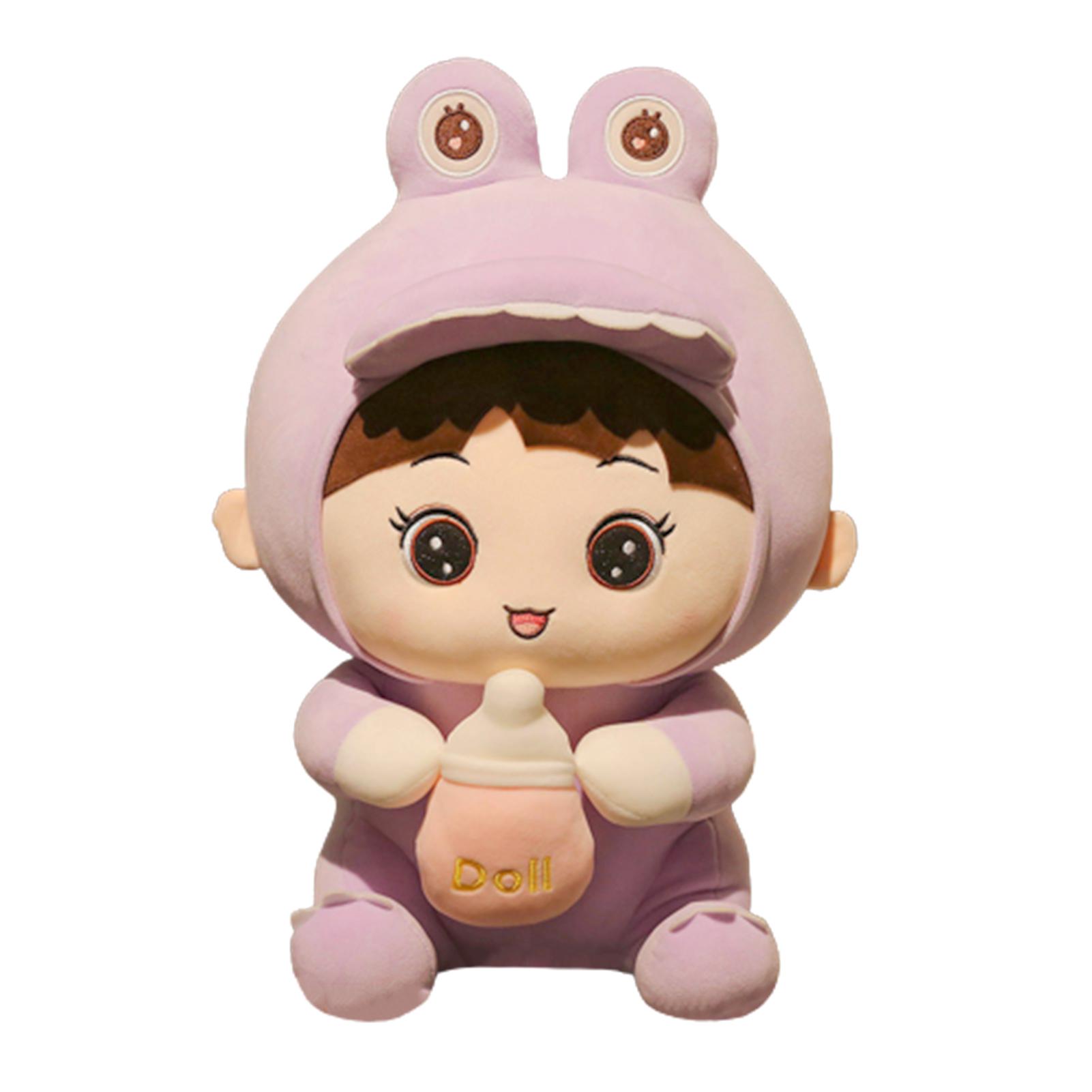 

Holding Bottle Baby Plush Toy Soft Stuffed Plush Doll Hugging Doll Best Gift 28cm фіолетовий