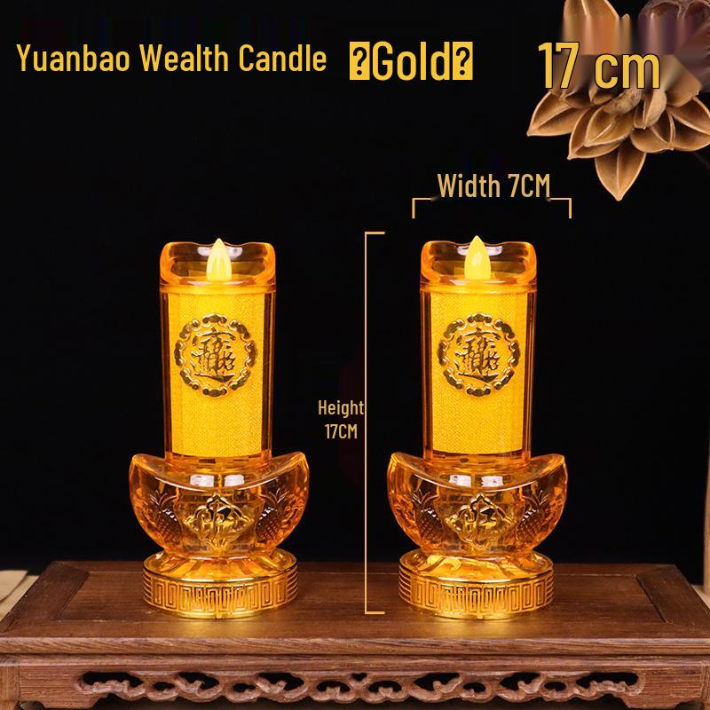LED Electric Candle Light - Battery & Plug-in, Ideal for Home, Buddha Offering, or God of Wealth Lighting.