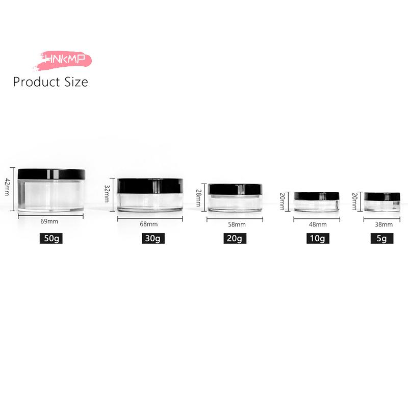 Empty Plastic Loose Powder Jar with Rotating Sifter 5/10/20/30g Cosmetic Makeup Filling Container with Twist Lid