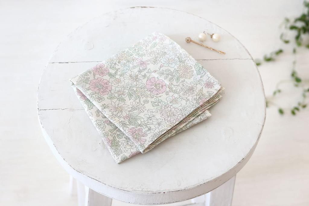 DDintex FLORET LONDON Cloth 02, Flanders Linen, Emily, Pink, 45x45cm [Liberty Print]