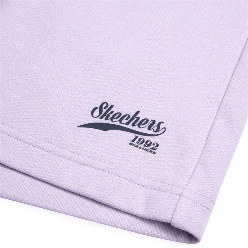 Skechers Solid Color Loose Fit Knit Casual Shorts Women Shorts Lavender L223W138-02N4