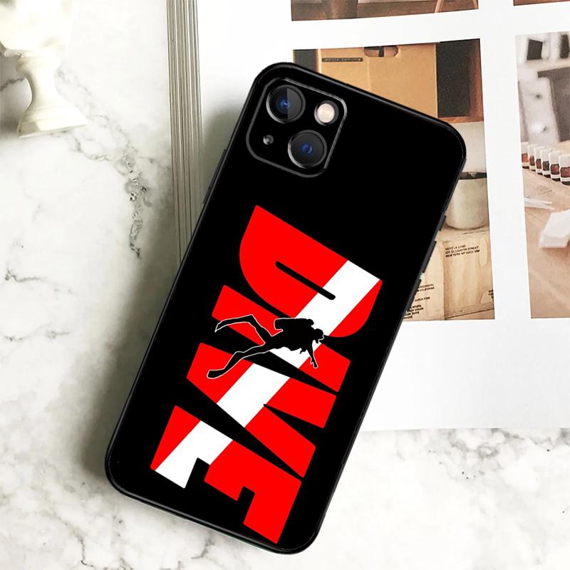 Scuba Diver Diving Phone Case For iPhone 17 16 15 14 13 11 12 Pro Max Plus 12 13 Mini 16e 17 Air Cover Coque