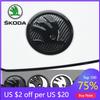 Pegatina para Coche 2025 Nueva 80mm 90mm Emblema ABS Para Skoda Fabia 1 2 Octavia a7 RS Superb Rapid Yeti Karoq Vision Coche Delantero Trasero B