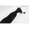 Michiko London Zero Style Cravat Tie Black Brand Made Japan Plain Formal Occasions Ceremony Funeral Dress Attire Silk 100