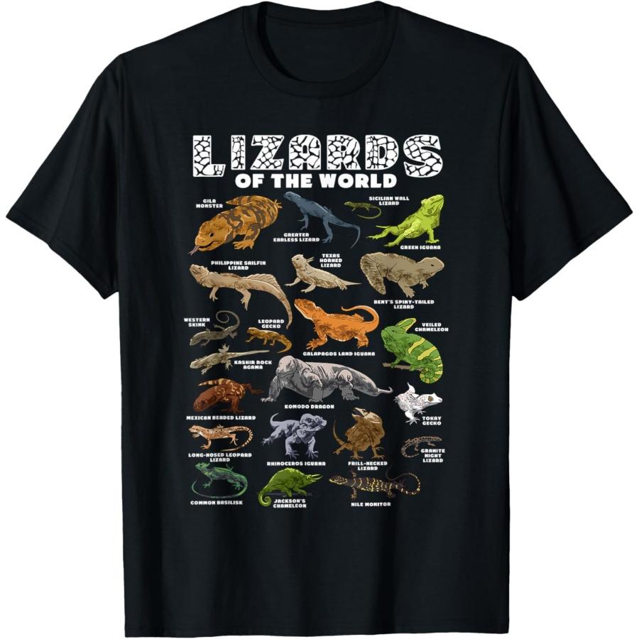 Lizard Shirt Lizards Animal of the World Reptile Herpetology T-Shirt S