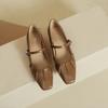 French Mary Jane shoes 2025 new spring and autumn women's shoes square head low heel single shoes one word with high heels women's thick heel