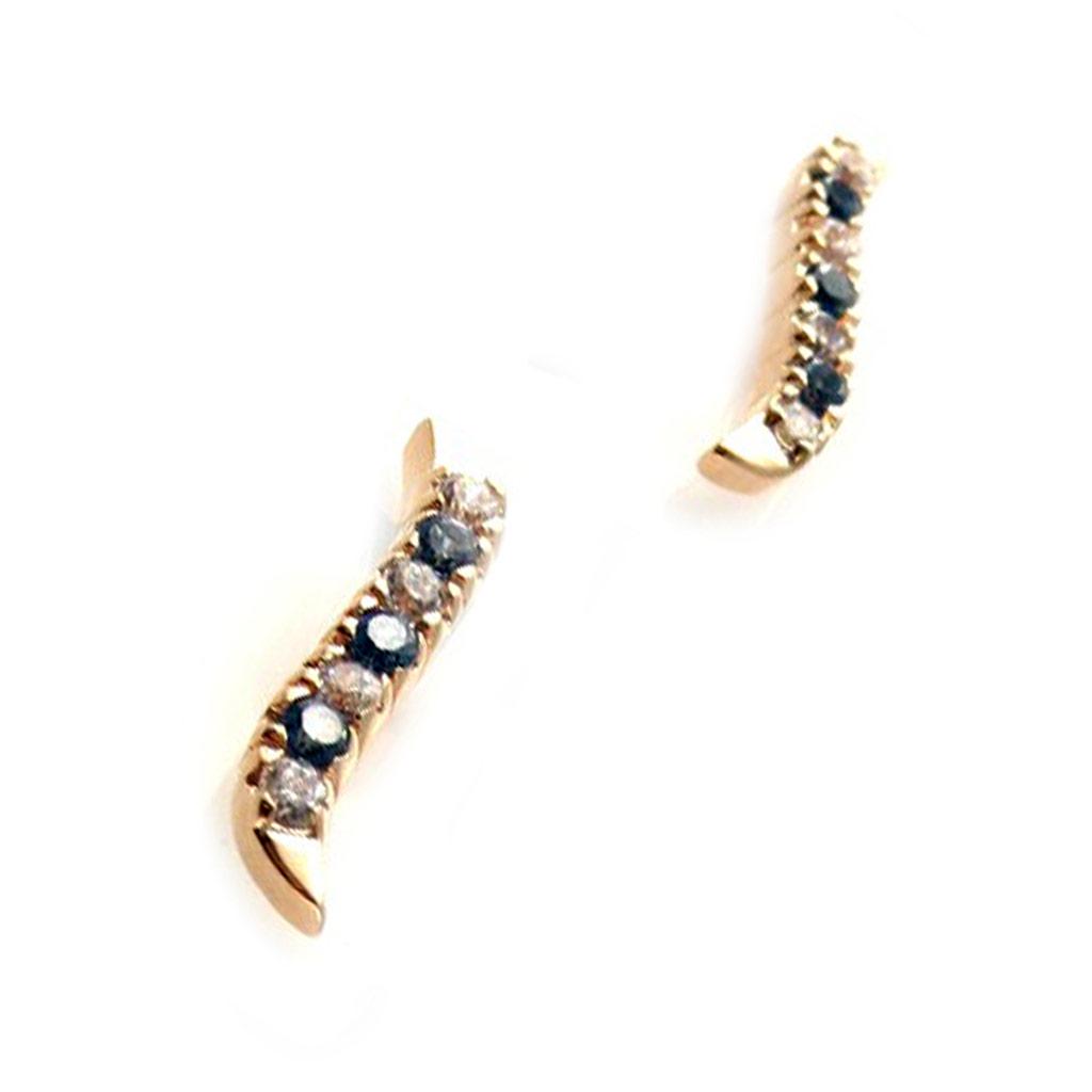 Les Trésors De Lily [K6596] - White Sapphire 'Cesaria' Gold Plated Earrings