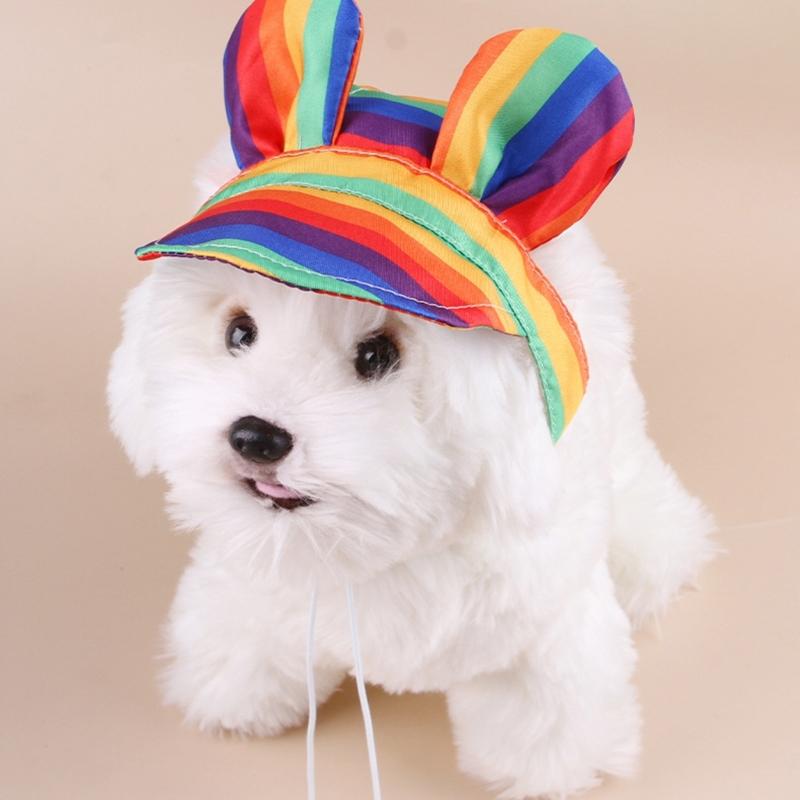 Outdoor Pet Sun Hat Sun Blocking Design Lightweighted Polyester Summer Hat For Dogs Kitten Ventilated Ear Space