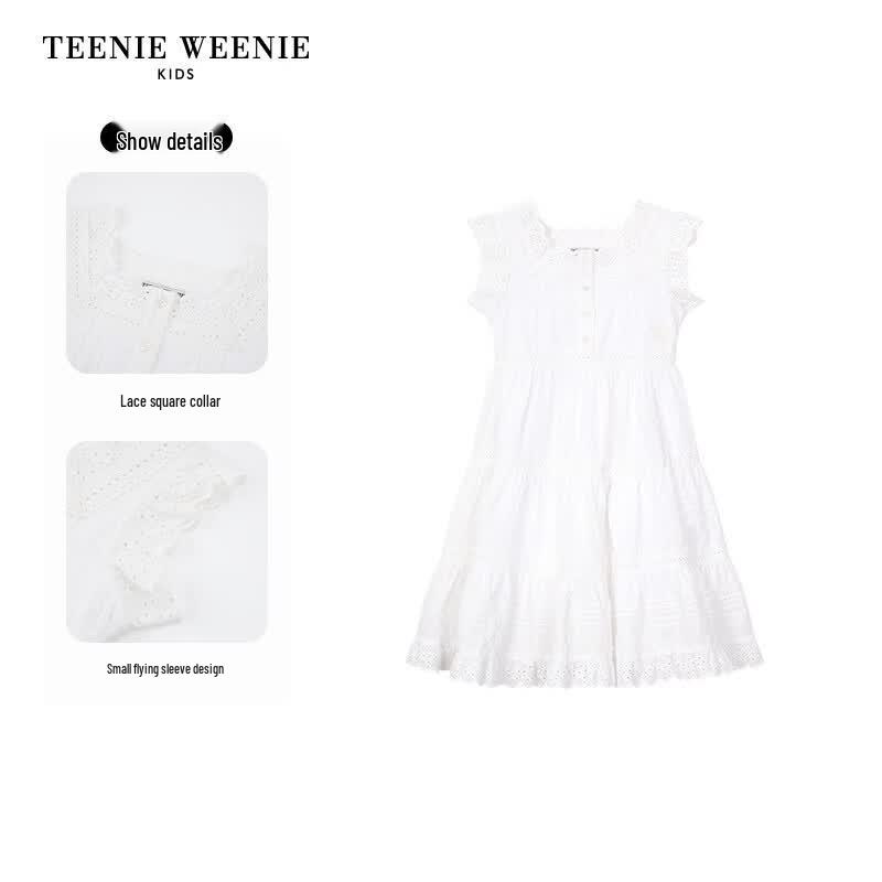 Teenie Weenie Kids Girls' Pastoral Fly Sleeve Waist Dress