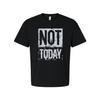Not Today Graphic White Unisex T Shirt With Light Blue Distressed Square Print T