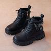 Boys' 2025 Autumn/Winter Fashion Casual Leather Ankle Boots for Middle and Big Kids - Korean Style